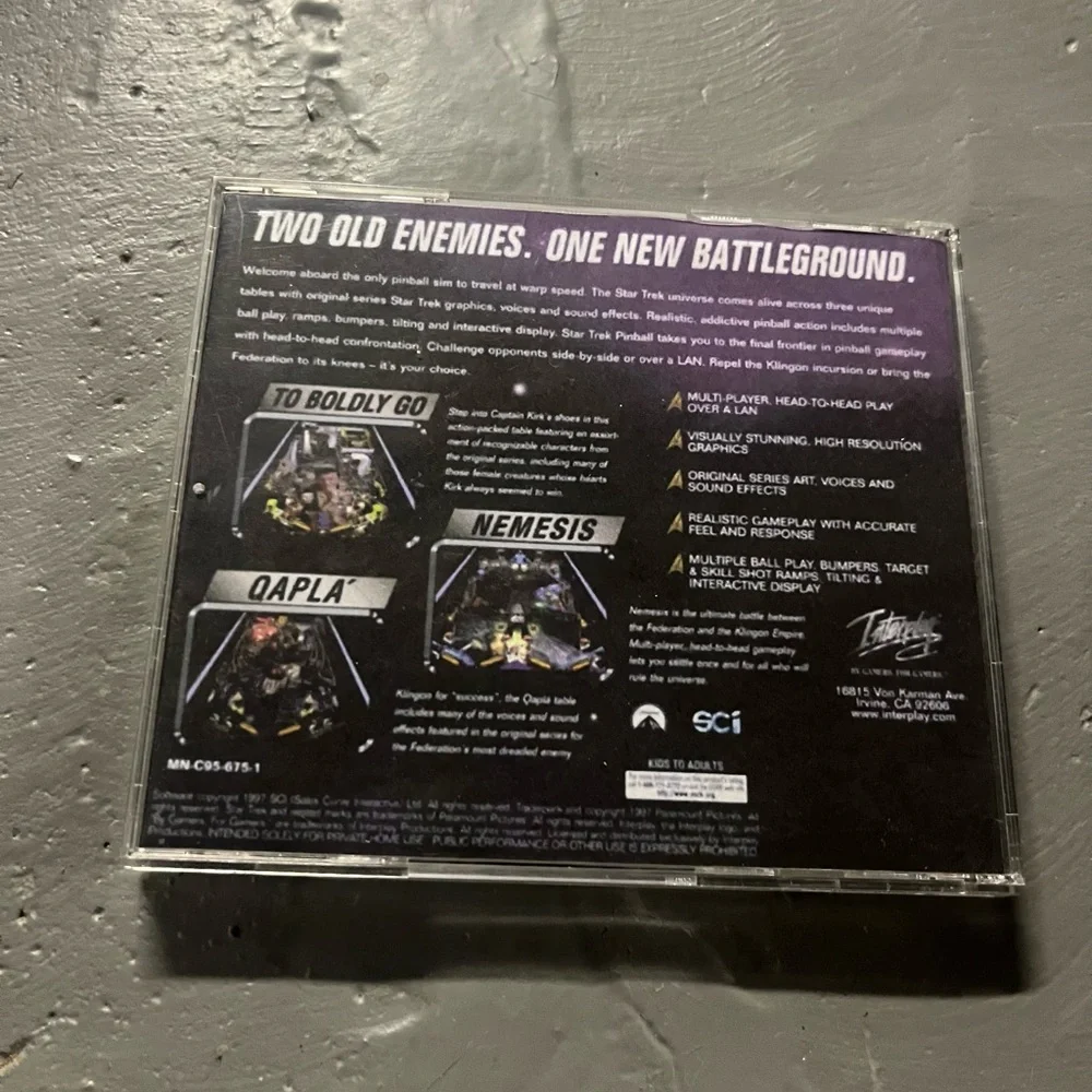 Star Trek Pinball PC Game 1998 CD ROM Windows 95 Classic